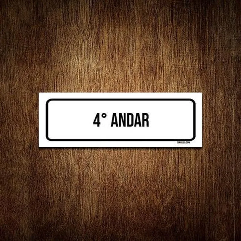 Placa De Sinalização Setor - 4 Andar (30X10)