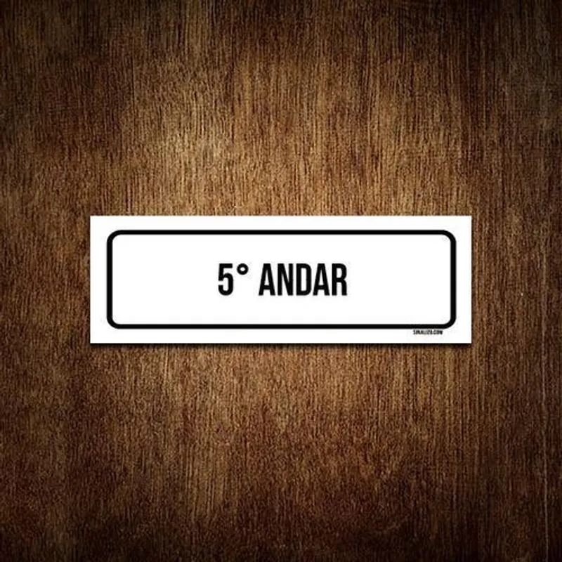 Placa De Sinalização Setor - 5 Andar (30x10)