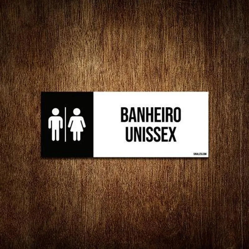 Placa Sinalização Setor Ícone Banheiro Unissex Ref
