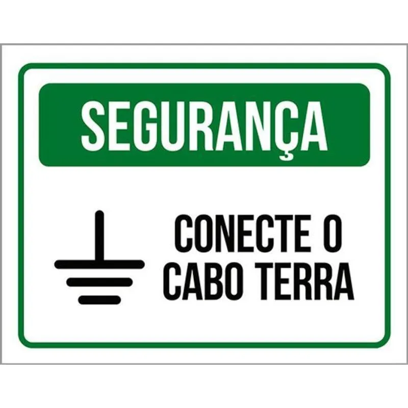 Kit 10 Placas De Segurança Conecte O Cabo Terra 36x46