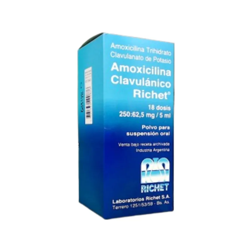 Amoxicilina Clavulanico Richet Amoxicilina + Clavulánico, C. 250 mg Polvo p/ Suspensión Oral x 90ml