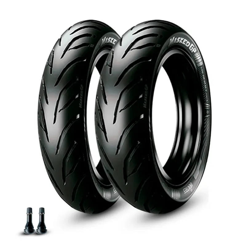 KIT PNEU FAZER 130/70-17+110/70-17 IRA MASKED + 2 VÁLVULAS