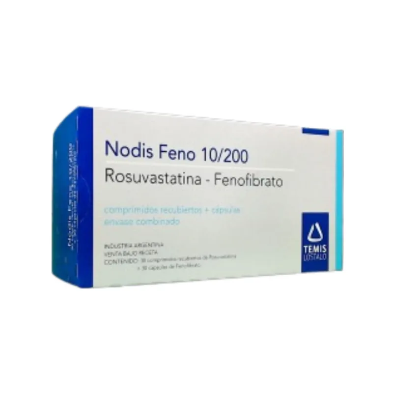 Nodis Feno 10/200 Rosuvastatina + Fenofibrato x 30 Cáps