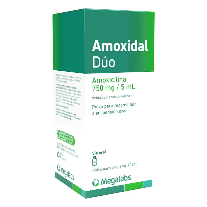 Amoxidal Dúo 750 Mg /5 Ml Polvo para Preparar 70 Ml