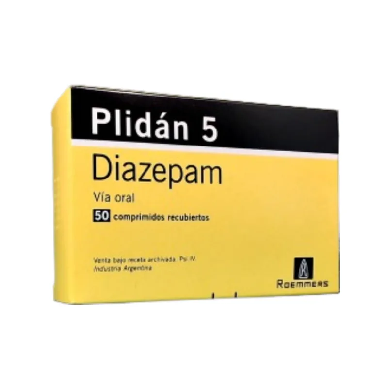 Plidan 5 mg Diazepam x 50 Comp Recubiertos