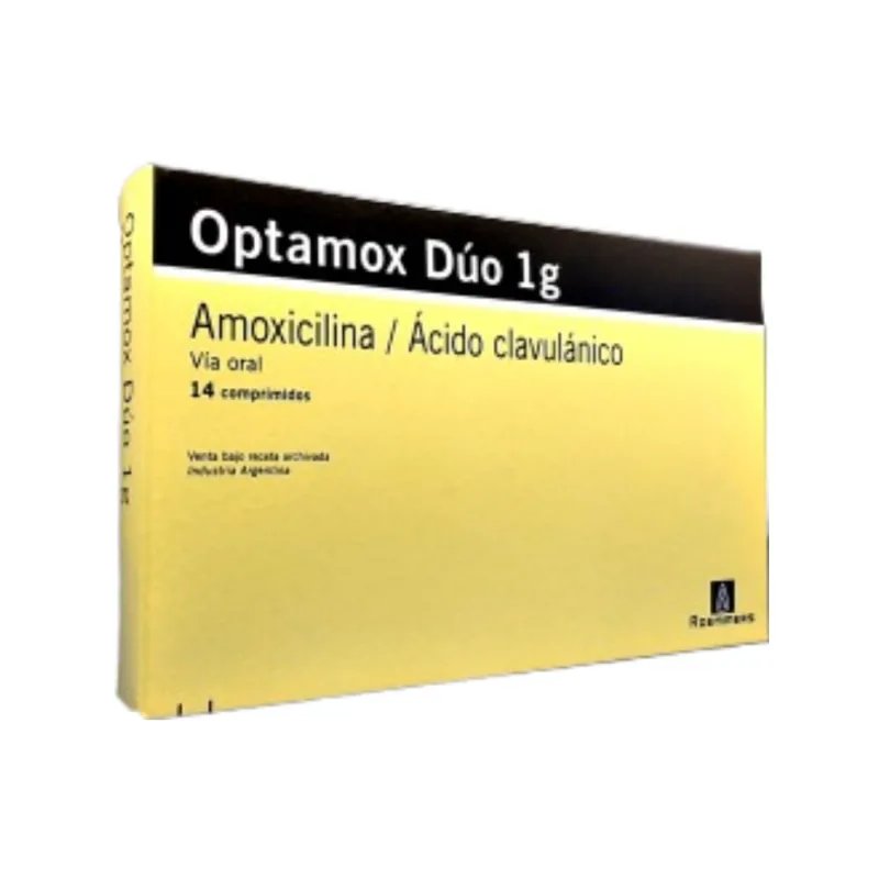 Optamox Duo Amoxicilina + Acido Clavulánico 1g x 14 Comp