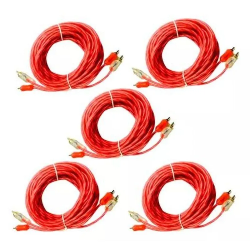 5 Cabos Rca Cristal Matte Som Automotivo 5m Injetado 4mm