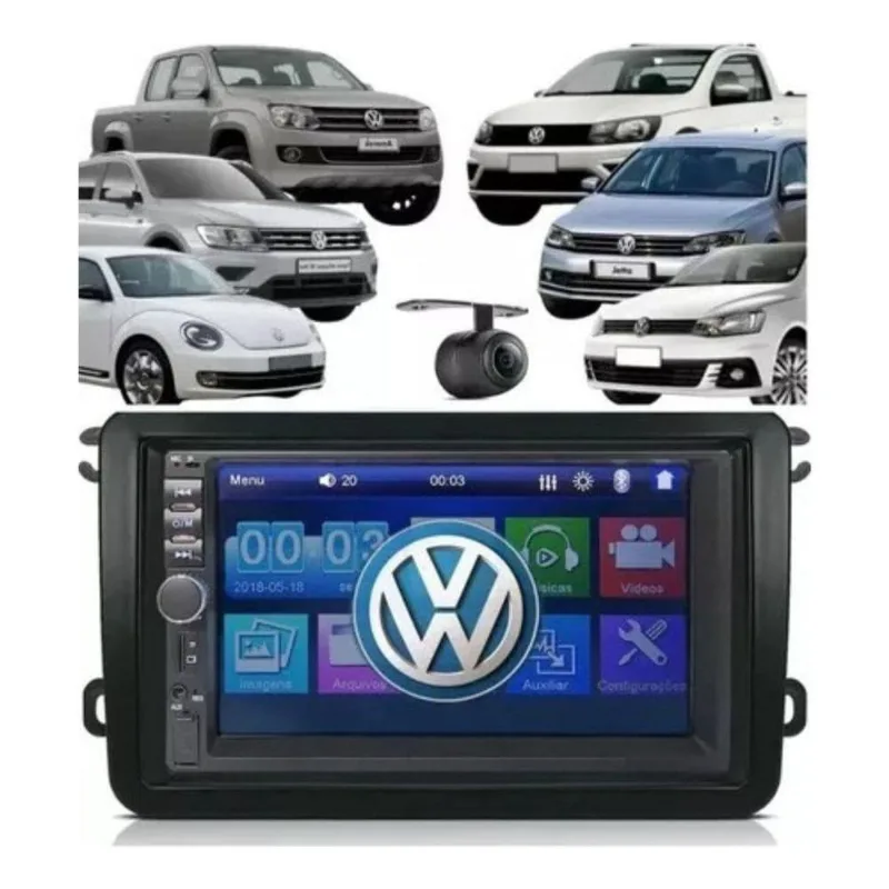 Central Multimídia Passat 2007-14 Câmera Moldura Bt Usb Espelha