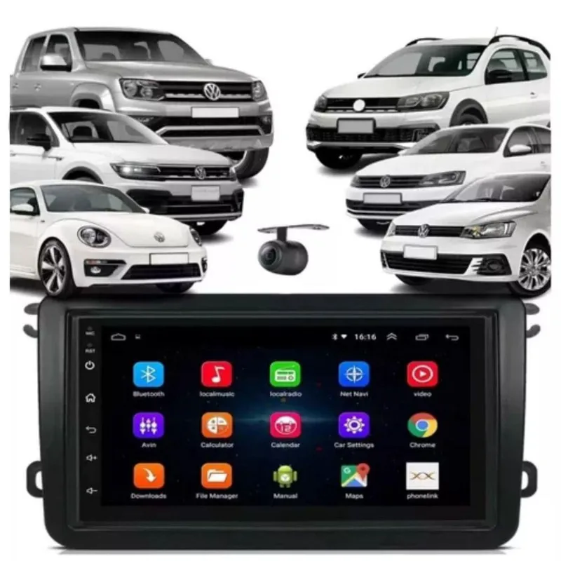 Central Multimídia Saveiro G7 2016-18 Câmera Ré Bluetooth Espelha