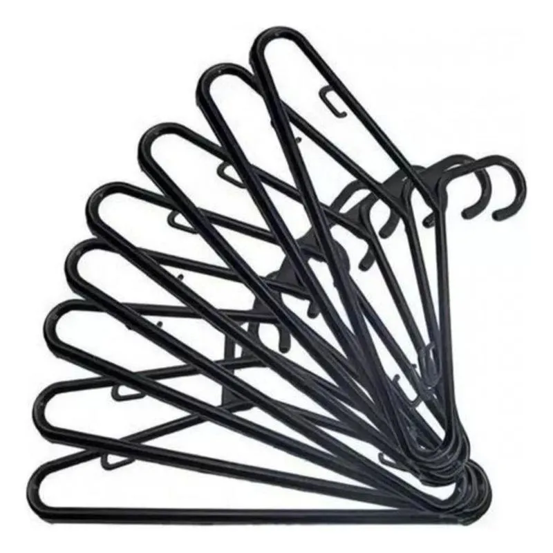 Kit 180 Cabides Preto 6mm Adulto Reforçado Para Roupas