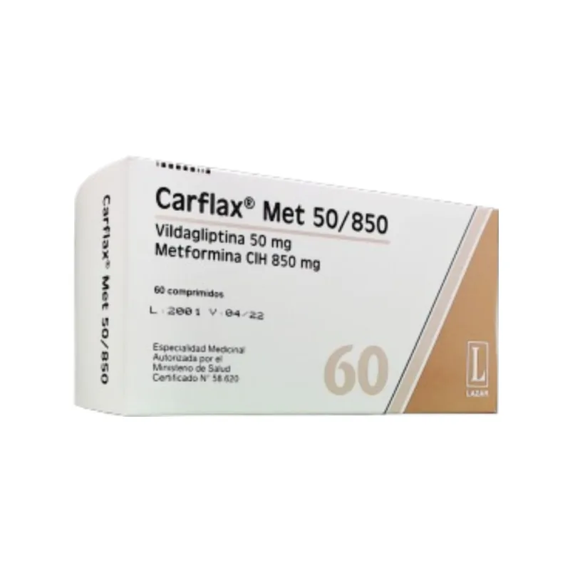 Carflax Met Vildagliptin + Metformina 50/850 mg x 60 Comp
