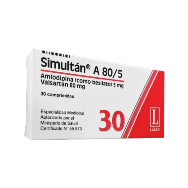 Simultan A 80/5 mg Valsartán + Amlodipina Comp x 30