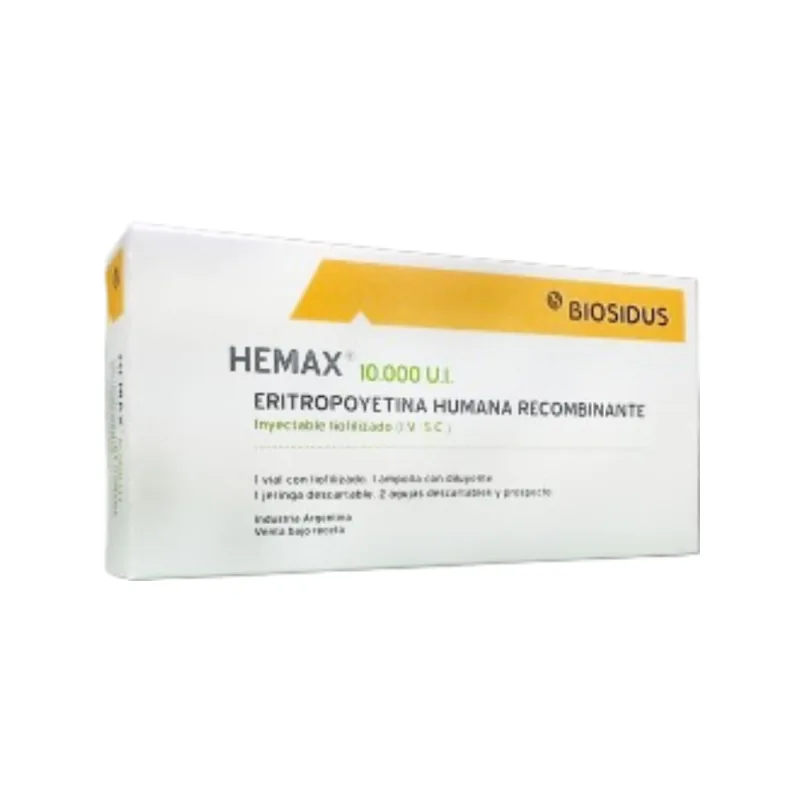 Hemax 10000UI Eritropoyetina Recomb.Humana Polvo Liofilizado + Diluyente