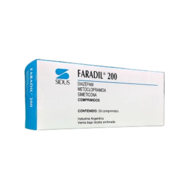 Faradil 200 Metoclopramida + Simeticona + Asoc. 200 mg x 50 Grageas