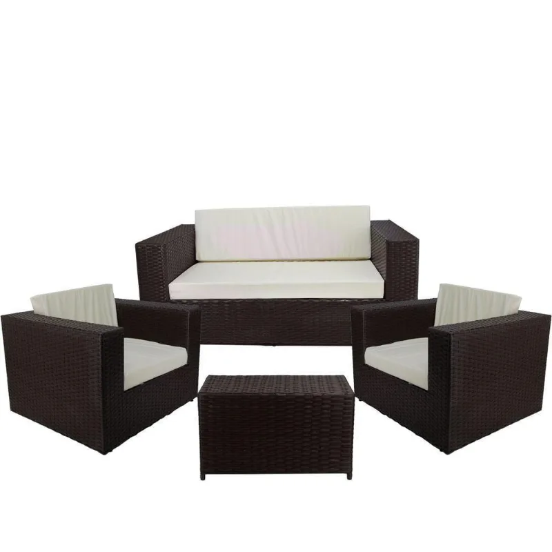 Conjunto Namoradeira E Mesa Classe A Branco Gelo Tabaco
