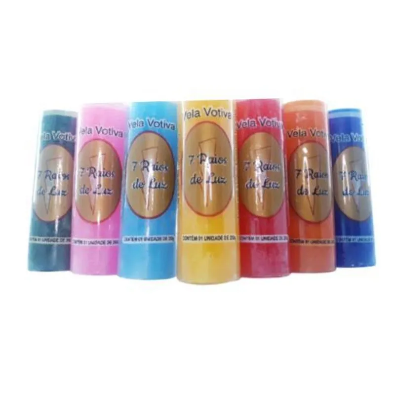 Kit 10 Velas Votivas 7 Dias Colorida 260 Gr Cada 1 Porta