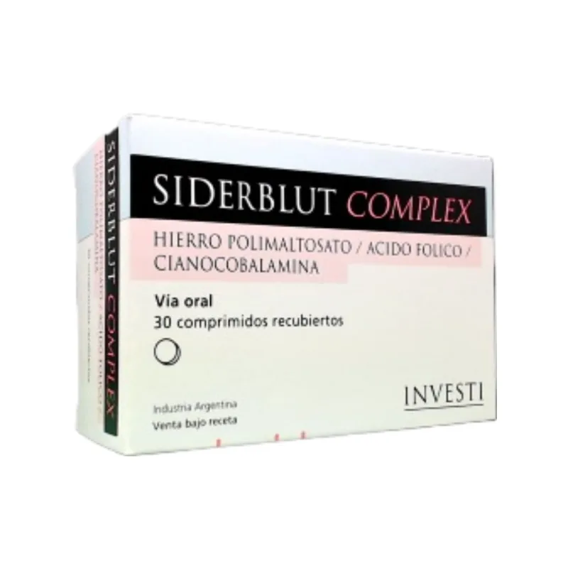 Siderblut Complex Hierro + Vit.B12 + Ácido Fólico x 30 Comp