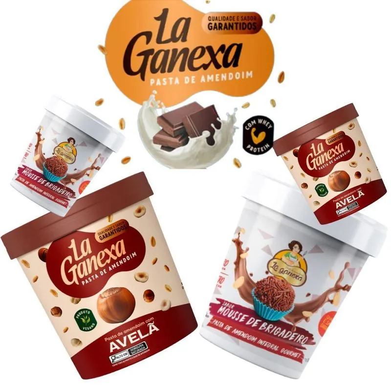 Kit 2 Pastas La Ganexa 450g Zero Açucar Brigadeira + 1 Sabor