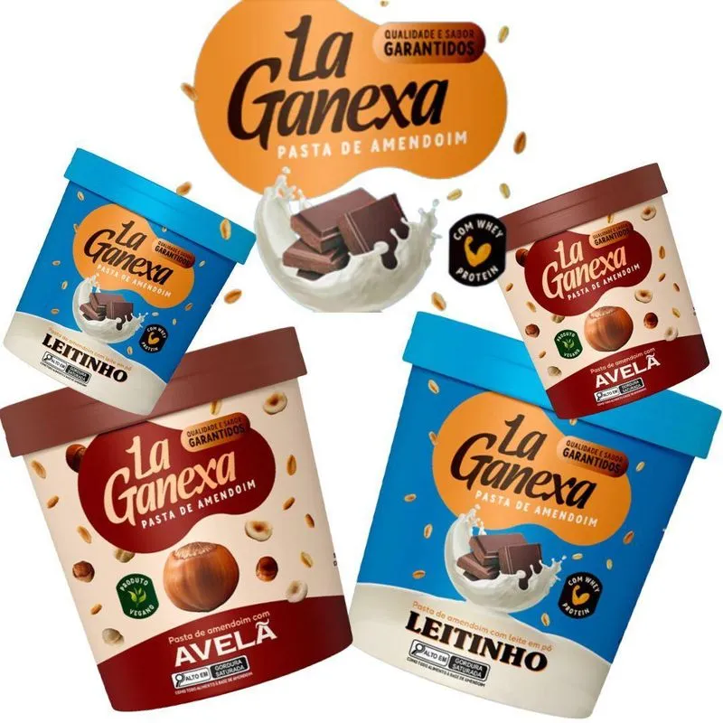 Kit 2 Pasta La Ganexa 450g Zero Açucar Leitinho + 1 Sabor