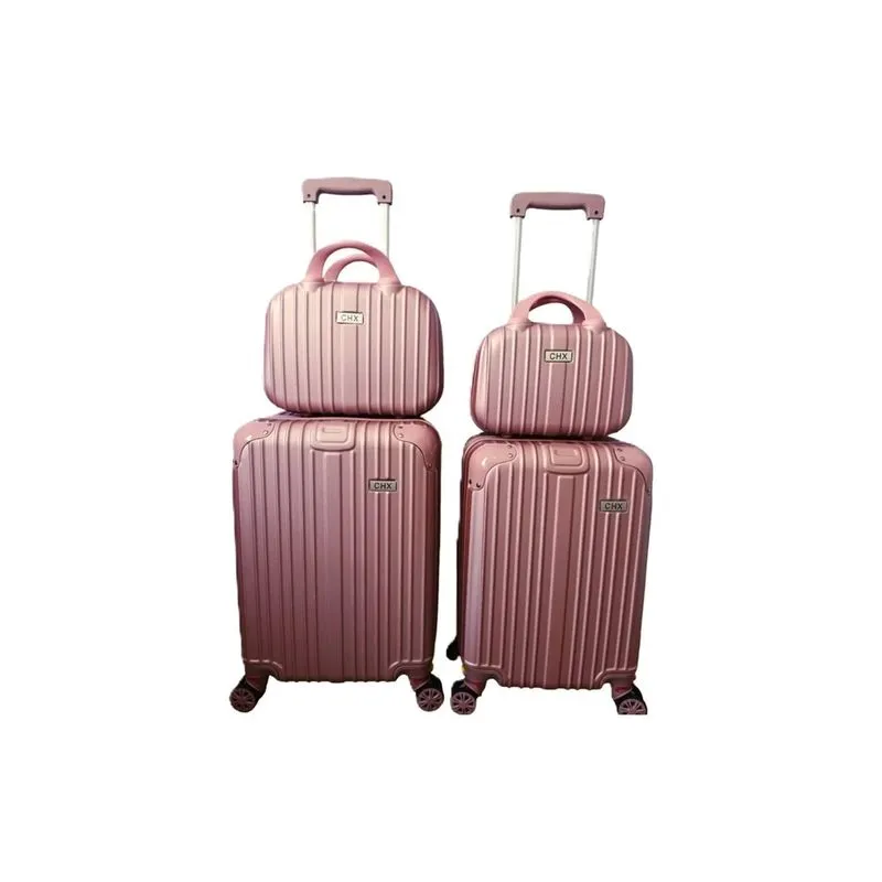 Jogo Conjunto com 2 Malas De Viagem De Bordo 1P + 1PP + 2 Frasqueiras
