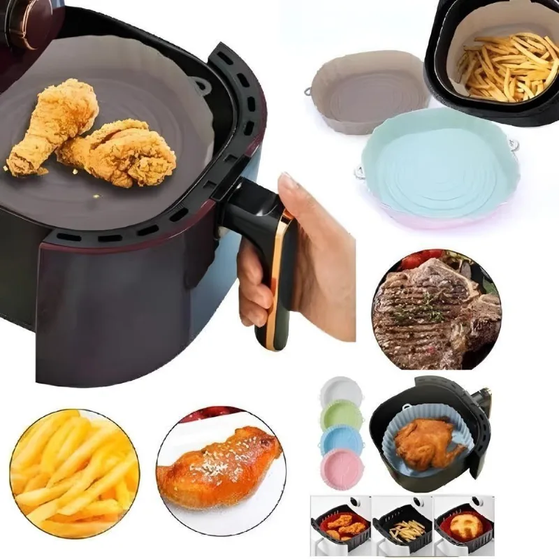Forma Air Fryer Silicone Reutilizavel Antiaderente Pra Assar