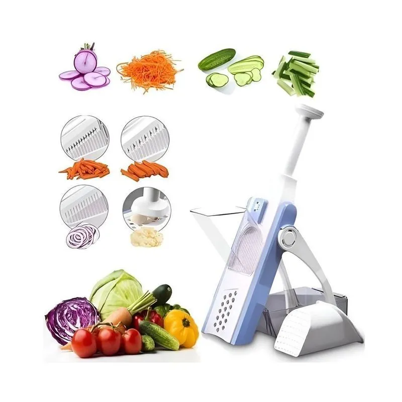 Cortador de Legumes Mandolim 8 em 1 com 8 Configurações de Corte para Cozinha Prática Verde Yeet