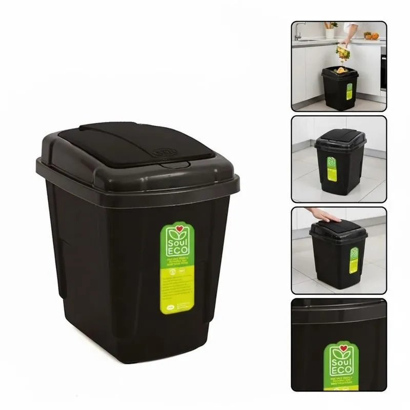 Lixeira Compacta 4,5l Tampa Click Ideal Pia Cozinha Preta
