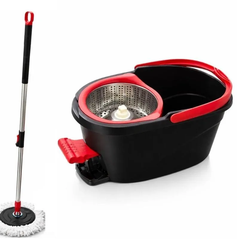Mop Giratório 360 Com Balde 13 Litros Sistema Turbo Inox