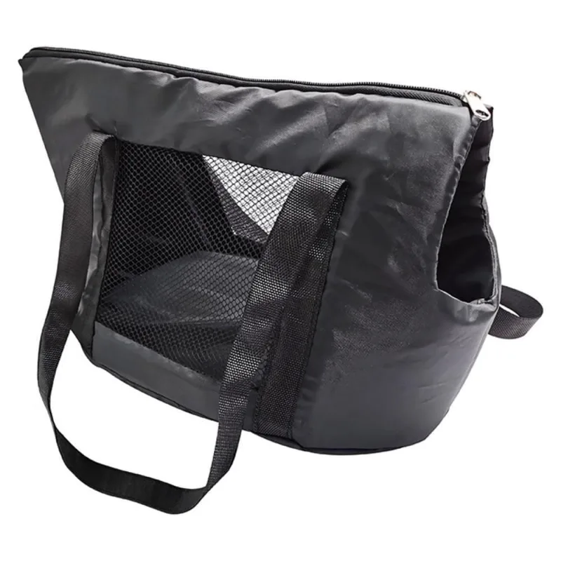 Bolsa Mochila De Ombro Passeio Seguro Cachorro Gato De Nylon Preto