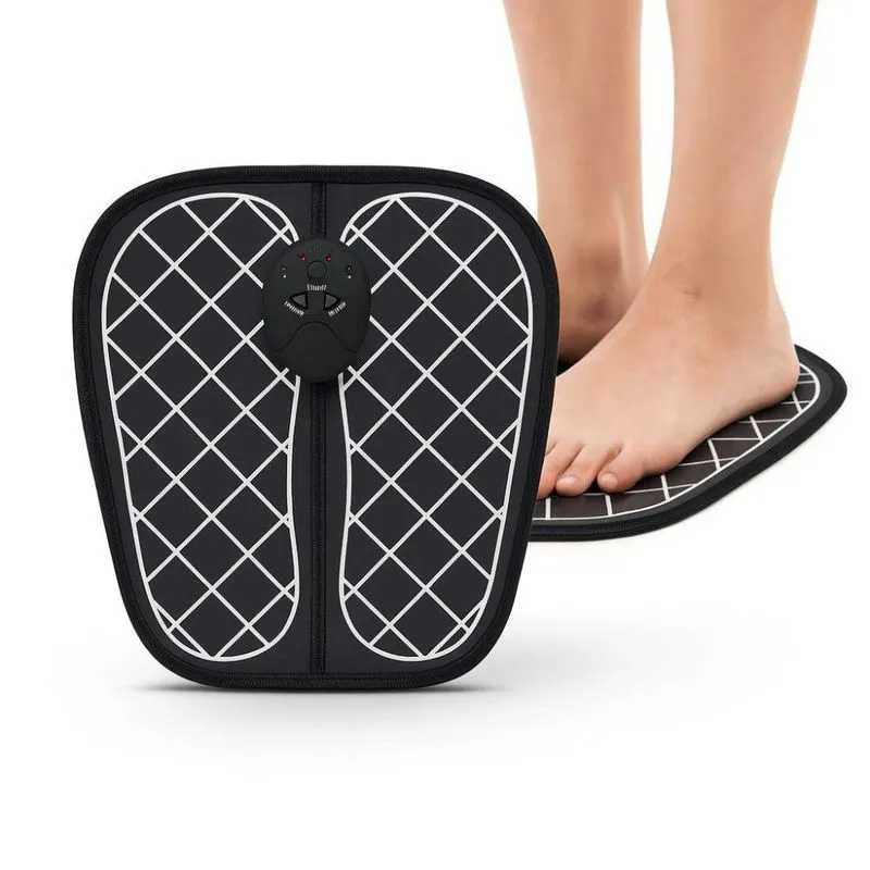 Massageador De Pés Tapete Elétrico Ems Shiatsu Magnético Preto Yeet