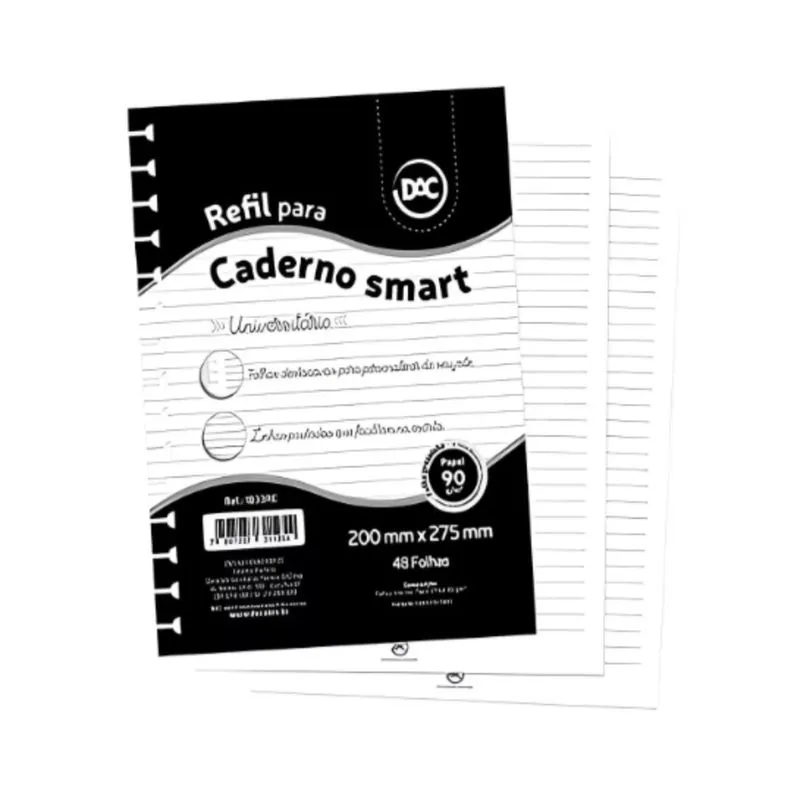 Refil Caderno Smart Universitário com 48 Fls dac - Branco