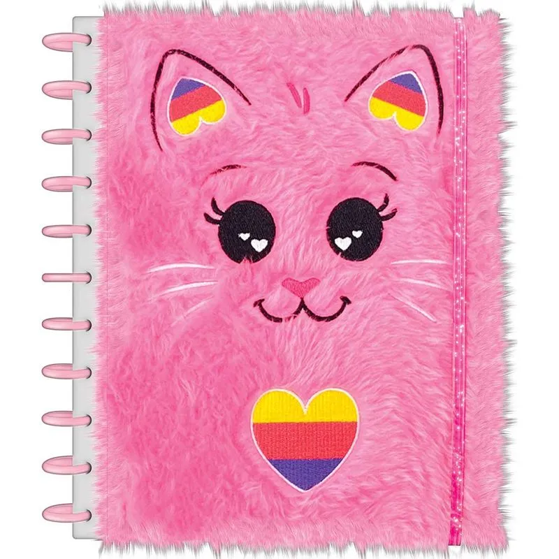 Caderno Tilidisco 10 Matérias Tilibra Purrfect Cats Pelúcia