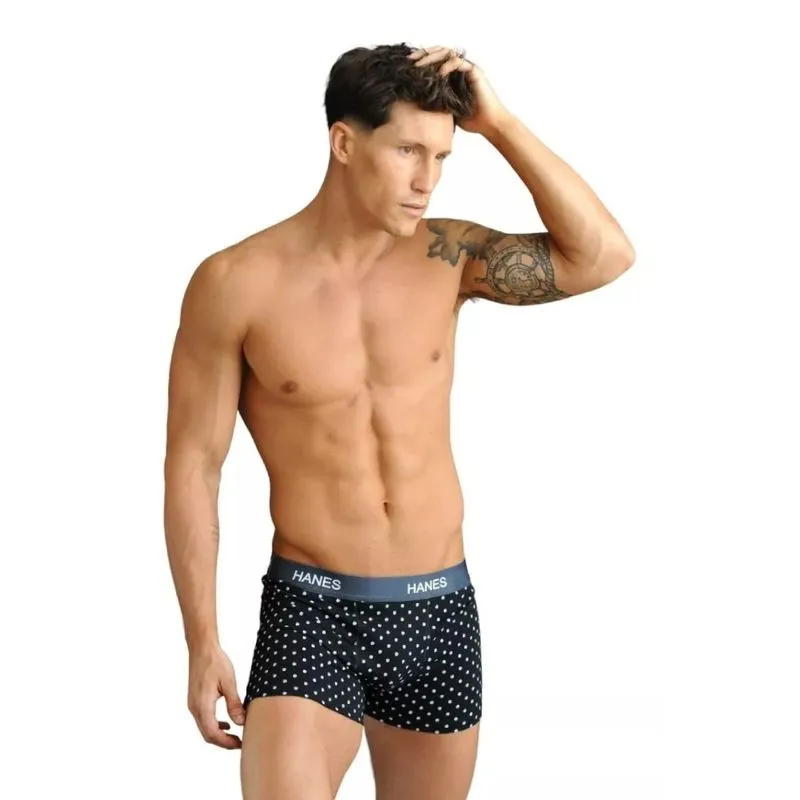 Boxer Algodón Lycra Estampado Lunares Hombre Hanes Hanes Boxer Algodon Lycra Estampado 7211HA