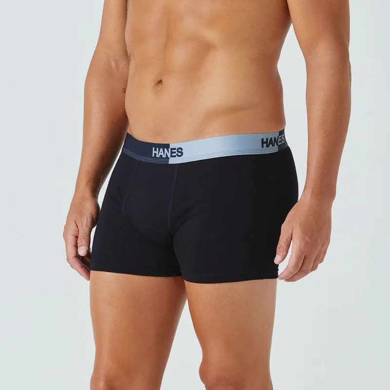 Boxer Liso Algodon Lycra Cintura Expuesta Hombre Hanes Hanes Boxer Liso Algodon Lycra Cintura Expuesta 7401HA