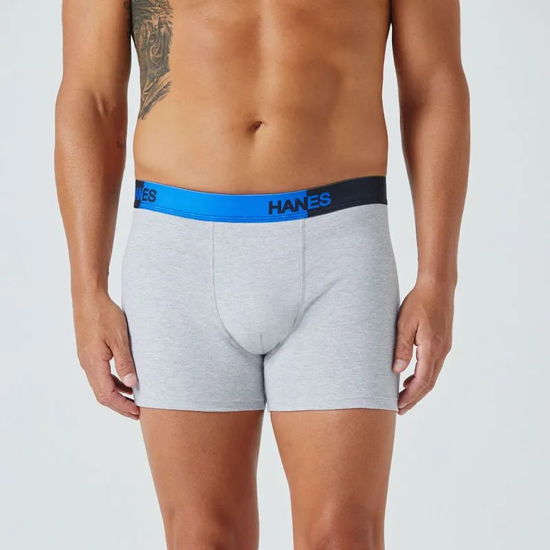 Boxer Liso Algodon Lycra Cintura Expuesta Hombre Hanes Hanes Boxer Liso Algodon Lycra Cintura Expuesta 7401HA