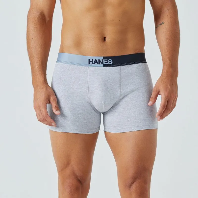 Boxer Liso Algodon Lycra Cintura Expuesta Hombre Hanes Hanes Boxer Liso Algodon Lycra Cintura Expuesta 7401HA