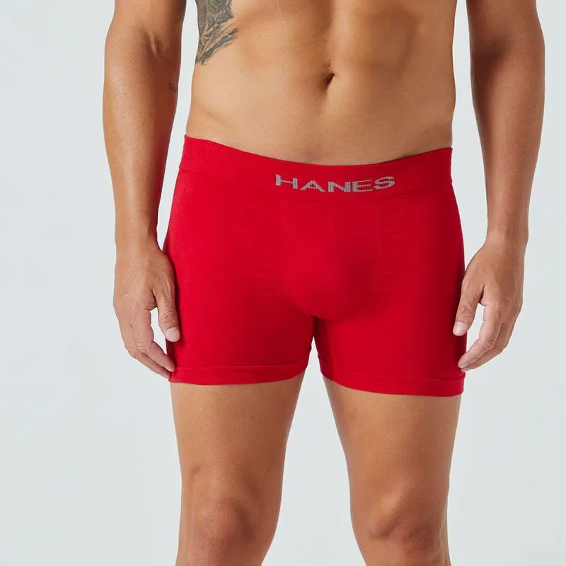 Boxer Algodón Lycra Sin Costura Liso Hombre Hanes Hanes Boxer Seamless Algodón Con Lycra Liso 8571HA