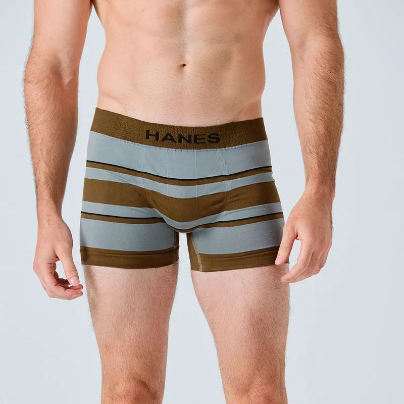 Boxer Algodón Lycra Sin Costura Rayado Hombre Hanes Hanes Boxer Seamless Algodon Con Lycra Rayado 8741HA