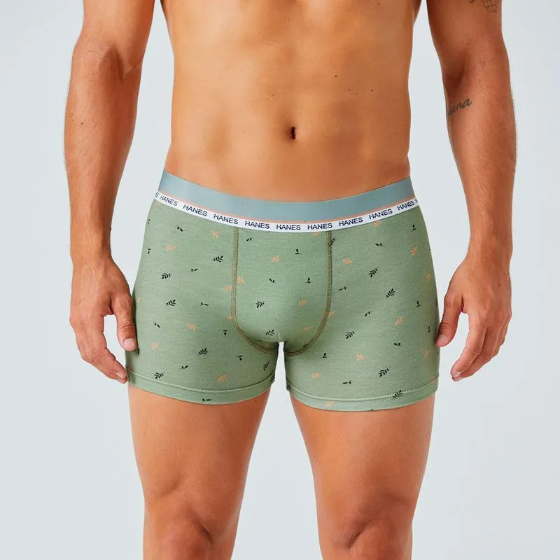 Boxer Algodón Lycra Estampado Elástico Expuesto Hombre Hanes Hanes Boxer Algodón Lycra Estampado Con Eslástico Expuesto 7431HA