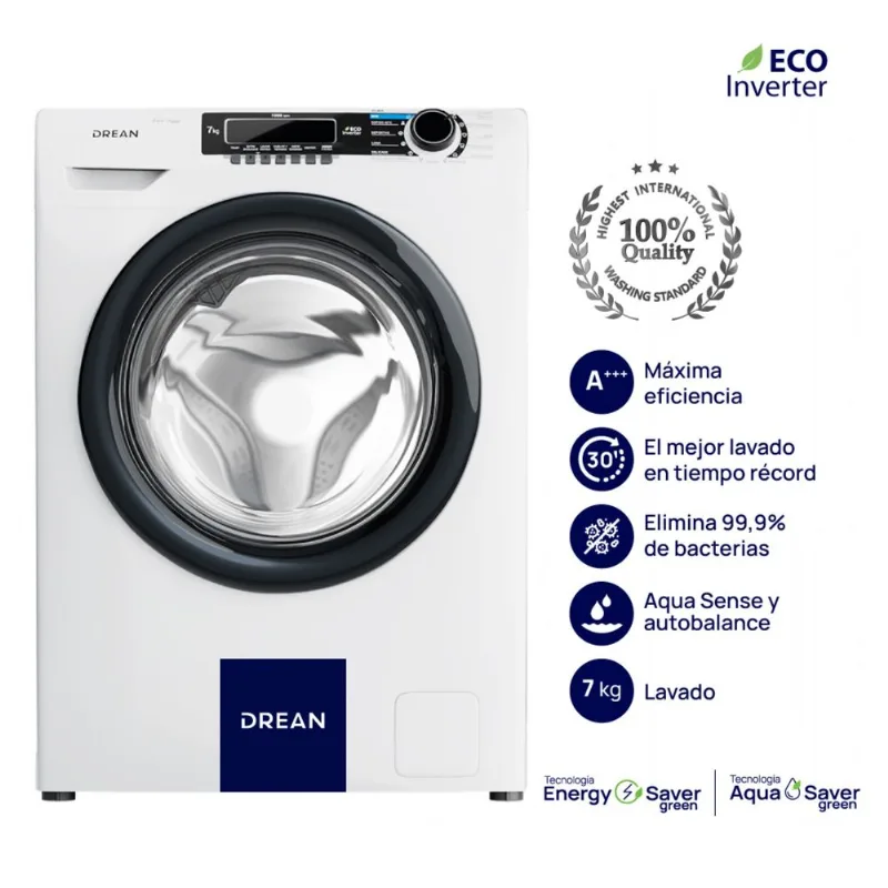 Lavarropas Carga Frontal 7 Kg Blanco Drean LFDR0710SB0