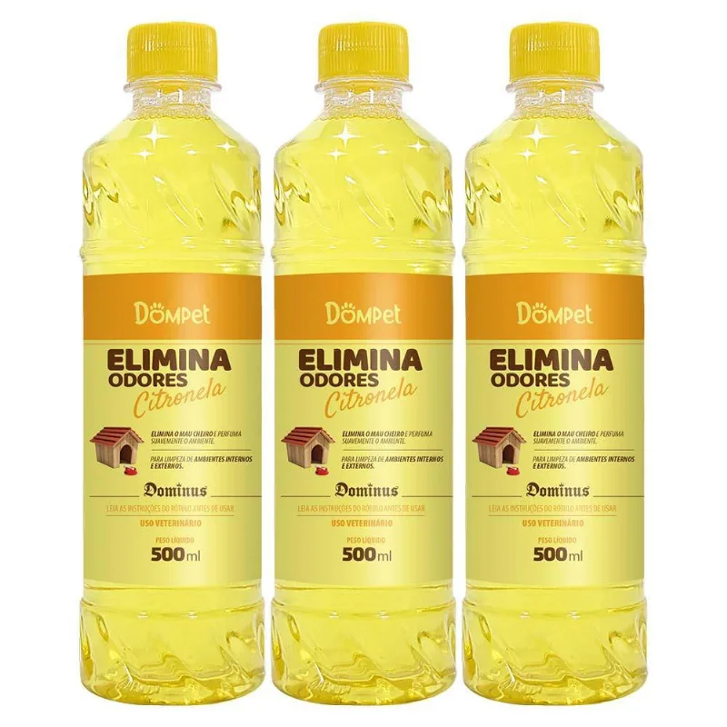 Kit 3x Eliminador De Odores Dompet 500ml - Citronela