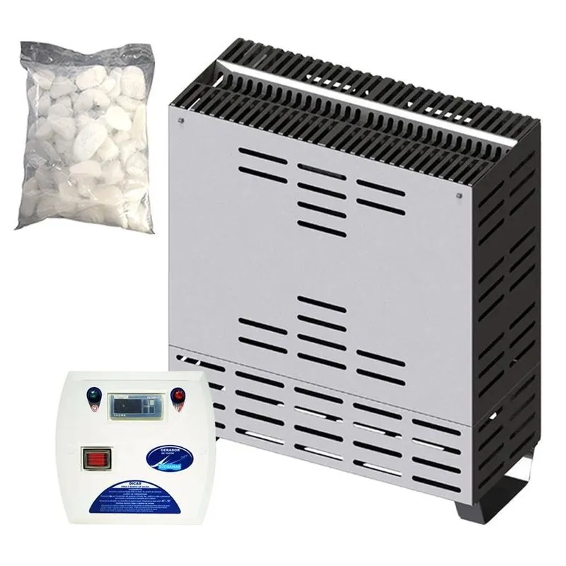 Sauna Seca 4kw Até 6m + Quadro Digital + Seixo - Sodramar