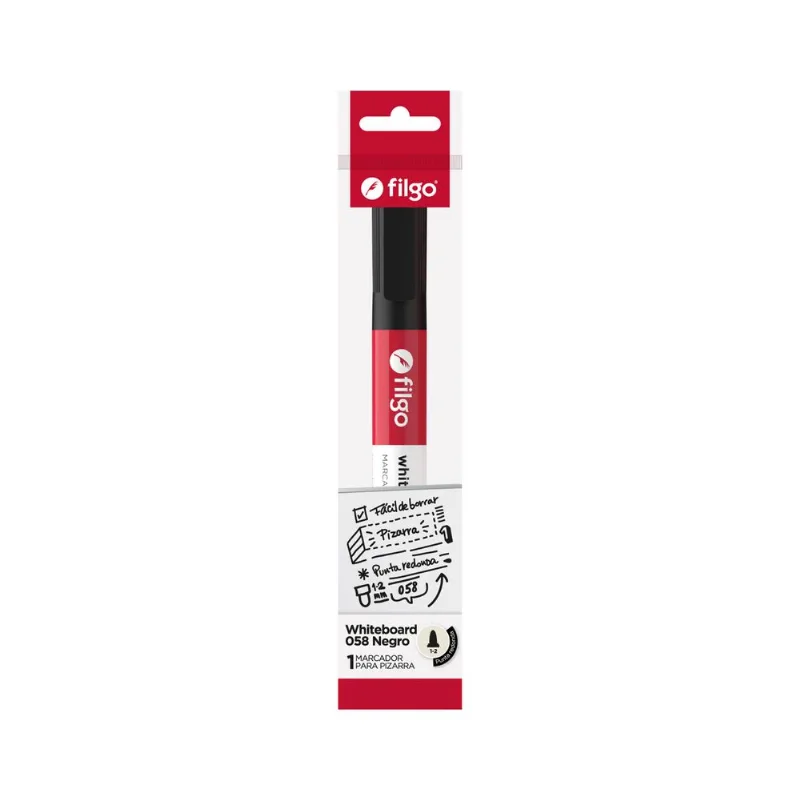 Marcador pizarra redondo Filgo negro x 1 uni