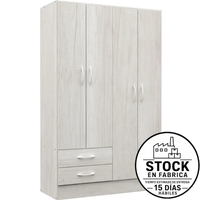 Placard E-Mosconi Pack 24 4 Puertas Tono Tissa 181x113x46Cm 57166
