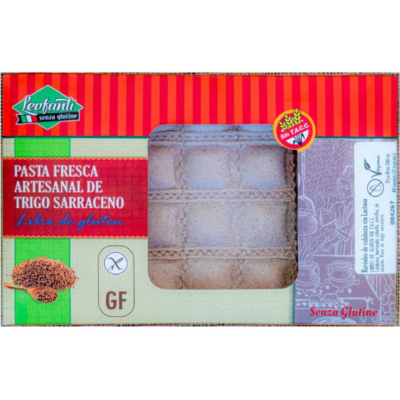 Ravioles Leofanti s TACC calabaza sin lactosa veganos 360 g.