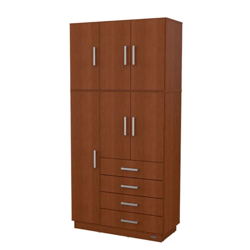 Placard Ropero 6 Puertas 4 Cajones Con Baulera Dakar Tabaco Mosconi