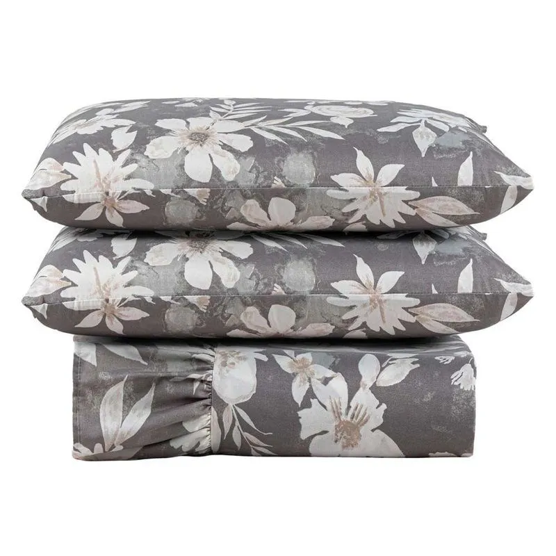 Kit Cobre Leito Colcha Mel Queen 3 Peças 100% Poliéster Micropercal 400 Fios Macio Floral Clara Luz