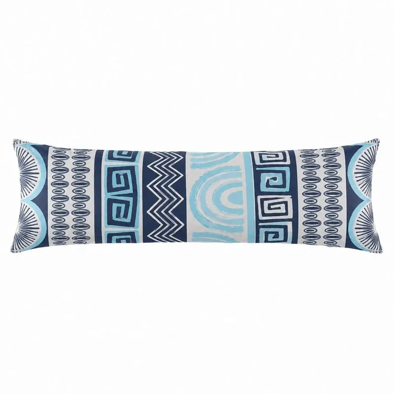 Capa De Travesseiro Xuxão com Zíper 1,40m x 40cm Estampado Malha 100% Algodão Tribal Azul