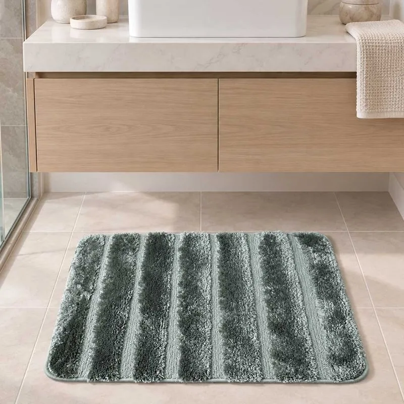 Tapete De Banheiro Piso Dublin 70x50cm 01 Peça Antiderrapante Macio Verde