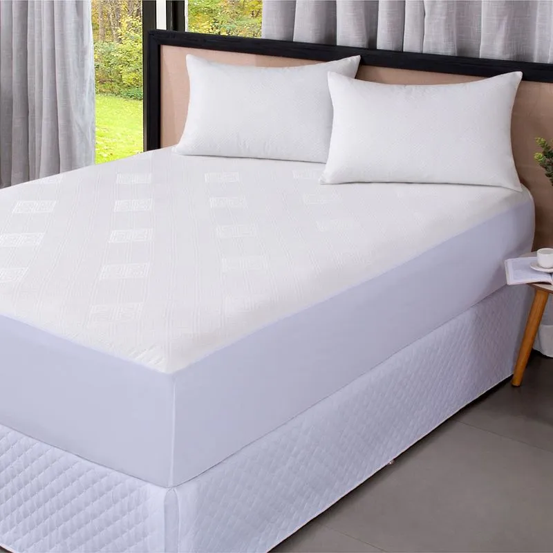 Protetor Colchão Jacquard Impermeável Solteiro 2 Peças - Branco - 100% Poliéster